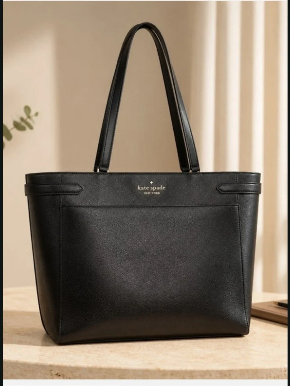 kate spade Black Pebbled Leather Tote